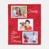 Familie - Das Bestste Segen Herz des Lebens 3 Foto Fleecedecke (Vorderseite)