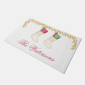 Familie der 2 - Monogramm-Strumpf für Wasserfarben Fußmatte (Schrägansicht)