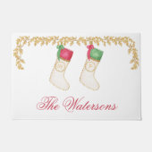 Familie der 2 - Monogramm-Strumpf für Wasserfarben Fußmatte (Vorderseite)