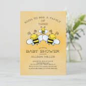 Familie der 3 BienenBaby-Dusche Einladung (Stehend Vorderseite)