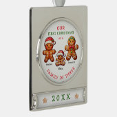 Familie der 3 Ersten Weihnachtszeit Banner-Ornament Silber (Rechts)