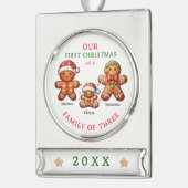 Familie der 3 Ersten Weihnachtszeit Banner-Ornament Silber (Links)