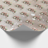 Familie der 3 Weihnachtsschalen Aquarellbilder Geschenkpapier (Ecke)