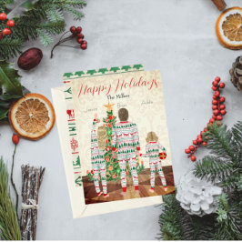 Familie der 3-Zimmer-Ferienkarte Feiertagskarte