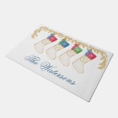 Familie der 4 - Monogramm-Strumpf für Wasserfarben Fußmatte (Schrägansicht)