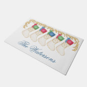 Familie der 5 - Monogramm-Strumpf für Wasserfarben Fußmatte (Schrägansicht)