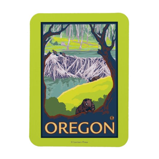 Familie der Biber Magnet (Vertikal)