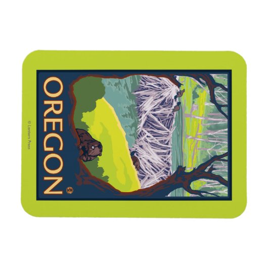 Familie der Biber Magnet (Horizontal)