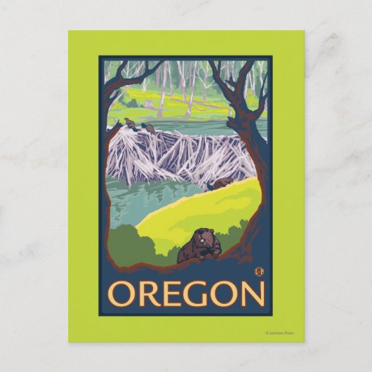 Familie der Biber Postkarte (Vorderseite)