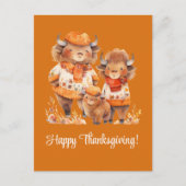 Familie der Buffalos Happy Thanksgiving Feiertagspostkarte (Vorderseite)