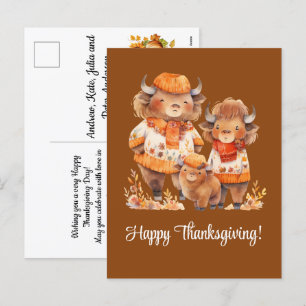 Familie der Buffalos Happy Thanksgiving Feiertagspostkarte