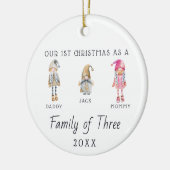 Familie der drei | Erste Weihnachtsfeier Keramik Ornament (Links)