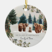 Familie der drei | Erste Weihnachtsfeier Keramik Ornament (Vorne)