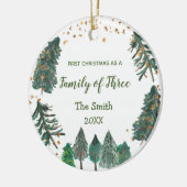 Familie der drei ersten Weihnachten als eine Keramik Ornament (Links)