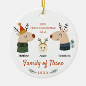 Familie der drei ersten Weihnachten Keramik Ornament (Vorne)