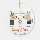 Familie der drei ersten Weihnachten Keramik Ornament (Links)