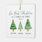 Familie der drei ersten Weihnachten Keramikornament (Links)