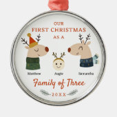 Familie der drei ersten Weihnachten Ornament Aus Metall (Vorne)