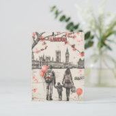 Familie der Drei in London Postkarte (Stehend Vorderseite)