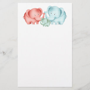 Familie der Elefanten Mama Vater und Baby Briefpapier
