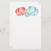 Familie der Elefanten Mama Vater und Baby Briefpapier (Vorne/Hinten)