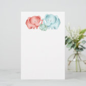 Familie der Elefanten Mama Vater und Baby Briefpapier (Stehend Vorderseite)