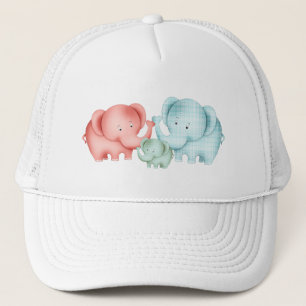 Familie der Elefanten Mama Vater und Baby Truckerkappe