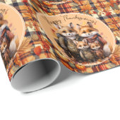 Familie der Füchse glücklich Erntedankpumpen Pumpk Geschenkpapier (Rolleneckpunkt)