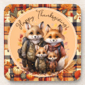 Familie der Füchse glücklich Erntedankpumpen Pumpk Getränkeuntersetzer (Vorderseite)