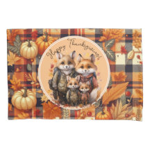 Familie der Füchse glücklich Erntedankpumpen Pumpk