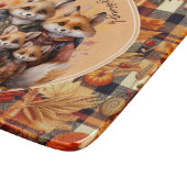 Familie der Füchse glücklich Erntedankpumpen Pumpk Schneidebrett (Ecke)