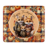 Familie der Füchse glücklich Erntedankpumpen Pumpk Schneidebrett (Vorderseite)