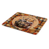 Familie der Füchse glücklich Erntedankpumpen Pumpk Schneidebrett (Ecke)