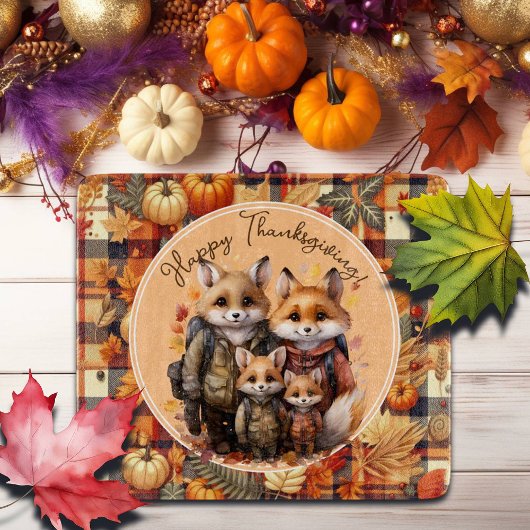Familie der Füchse glücklich Erntedankpumpen Pumpk Schneidebrett