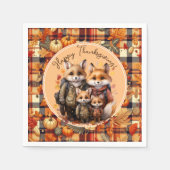Familie der Füchse glücklich Erntedankpumpen Pumpk Serviette (Vorderseite)