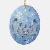 Familie der fünf Pinguine Weihnachten Keramik Ornament (Rechts)