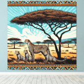 Familie der Geparden Leinwanddruck (Insitu (Holzboden))