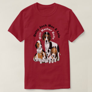 Familie der Hunde: Mutter und Welpen - T-Shirt
