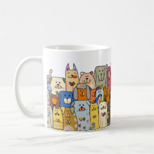 Familie der Hunde, nahtlos, Vintage Erkrankung Kaffeetasse