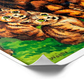 Familie der Katzen in einem Garten, Louis Wain Poster (Ecke)