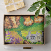 Familie der Katzen in einem Garten, Louis Wain Seidenpapier (Geschenk)