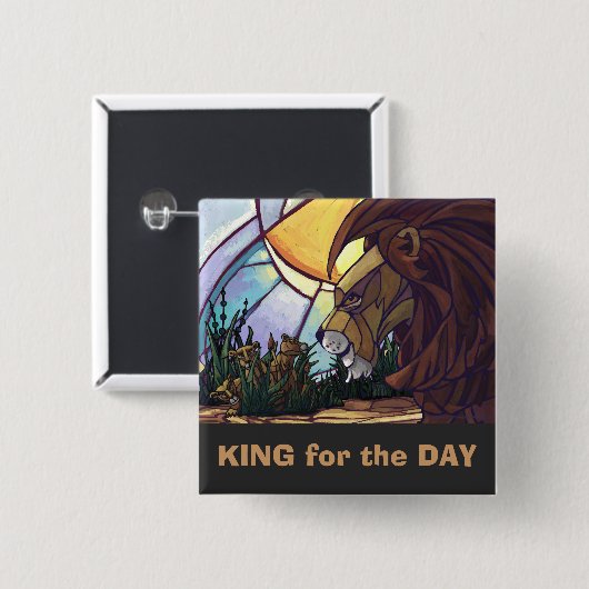 Familie der Löwen, King for Day Button (Vorne & Hinten)