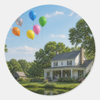 Familie der Luftballons Runder Aufkleber
