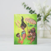 Familie der Meerjungfrauen Postkarte (Stehend Vorderseite)