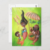 Familie der Meerjungfrauen Postkarte (Vorne/Hinten)