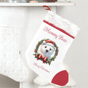 Familie der Mommy Bären passt zu Weihnachten Strum Kleiner Weihnachtsstrumpf