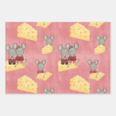 Familie der niedlichen und Cheesy Maus Geschenkpapier Set (Vorderseite)