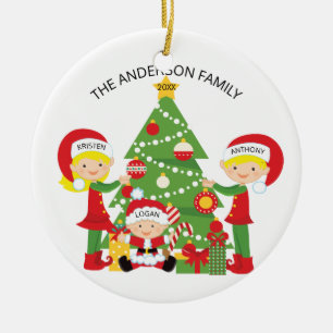 Familie der personalisierten Verzierung des Keramikornament