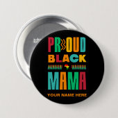 Familie der Proud Black Mama Black History Mons Button (Vorne & Hinten)