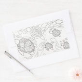 Familie der Schildkröten färben mich Rechteckiger Aufkleber (Umschlag)